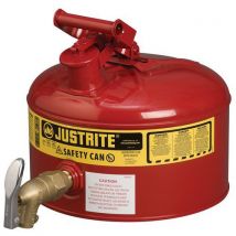 Justrite - Bidone Con Distributore Di Sicurezza Rosso - Rubinetto Galvanizzato 8l