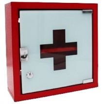 Farmor - Armadietto Dei Medicinali In Metallo Rosso Laccato-1 Ripiano