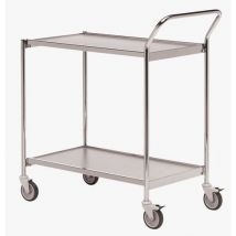Helge Nyberg - Base Carrellata 800x420mm Cromo/grigio - 2 Ripiani - 150 Kg