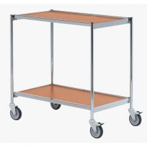 Helge Nyberg - Carrello Cromato/rovere - 2 Ripiani 800x420 Mm - 150 Kg