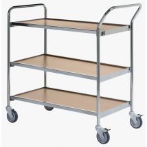 Helge Nyberg - Base Carrellata 1000x420mm Cromo/rovere - 3 Ripiani - 150 Kg