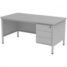 Robberechts - Scrivania Confort 2 Grigio Ch 1 Cassettiera 1 Cassetto L160