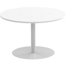 Robberechts - Tavolo Da Riunione Rotondo 120 Cm Piede A Colonna Bianco/bianco
