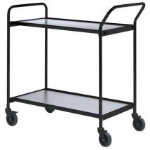 Helge Nyberg - Base Carrellata Nera - 2 Ripiani Grigio 800x420mm - 150 Kg