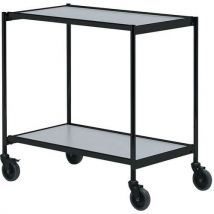 Helge Nyberg - Base Carrellata Nera/grigia - 2 Ripiani 800x420mm - 150 Kg