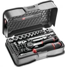 Facom - Set Cricchetto e Bussole 1/4'' Esagonale 37 Pezzi - Utensili Manuali Professionali