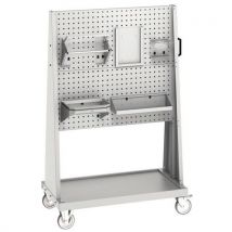Bott - Carrello igienico con pannello perforato - 1000x650x1600 mm - Acciaio Grigio Chiaro - Mobili da officina