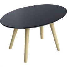 Paperflow - Tavolino Basso Scandi 40x65 Cm Piede Faggio Ripiano Nero
