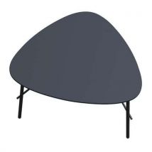 Meet By Paperflow - Tavolino Basso Lazy 50x65 Cm Base Nera Top Nero