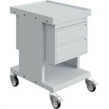 Sofame - Carrello Mobile Sv Grigio 2 Ripiani 2 Cassetti