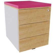 Cassettiera Mobile 3 Cassetti Acc Argento/rovere Ant/peonia - Manutan