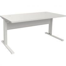 Clen - Adema+ Scrivania 160x80 Cm Rip Melam Bianco/base Bianco