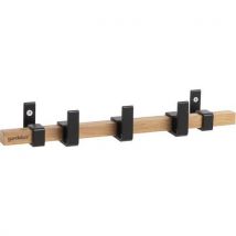 Gardelux by hermeta - Attaccapanni Da Parete Legno 3 Appendini Nero