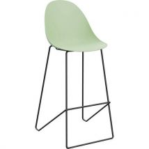 Lotto di 2 Sgabello Alto Void Gambe Nere Seduta Verde - Meet By Paperflow