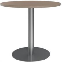 Robberechts - Tavolo Da Riunione Rotondo 80 Cm Piede A Colonna Olmo/alluminio