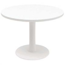 Quadrifoglio - Tavolo Da Riunione Rotondo 100cm Piede A Colonna Bianco/bianco