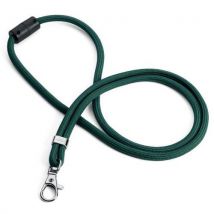 Lotto di 10 Lanyard Rotondo Con Moschettone - Verde - Durable