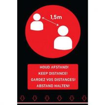 Wattelez - Tappeto D'ingresso Per Distanziamento Sociale - 4 Lingue