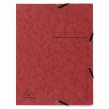 Lotto di 25 Cartellette Con Elastico 3 Lembi In Cartoncino Lucido - A4 - Rosso - Exacompta