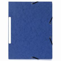Lotto di 50 Cartellette Con Elastici 3 Lembi Cartoncino Riciclato Effetto Marmorizzato Blu
