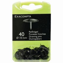Exacompta - Scatola Da 40 Puntine - A Della Punta 7 Mm - Diam Di 10 Mm - Nero