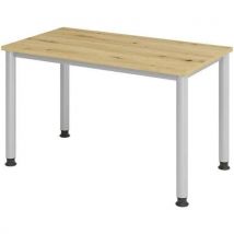 Scrivania Dritta Piedi Rotondi 120 Cm Rovere - Manutan