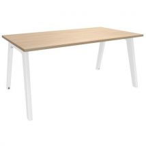 Simmob - Scrivania Lato Singolo L120xp80 Rovere Chiaro/bianco