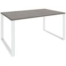 Simmob - Scrivania 140x80 Rovere Grigio/piedi Bianco