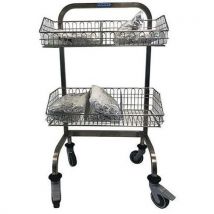 Hupfer - Carrello Per Ambiente Ospedaliero In Inox Con 2 Cestelli E 4 Separatori - 120 Kg