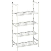 Hupfer - Scaffalatura per Ambienti Ospedalieri Norme 5 - Inox 1800x400x1000mm 4 Ripiani Griglia 150kg/Ripiano Eco-sensibile