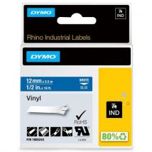 Dymo - Nastro Etichette Industriali Rhino Vinile Bianco Su Blu 12mm
