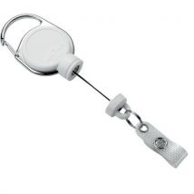 Durable - Avvolgitore Con Pulsante A Pressione Per Porta-badge-bianco