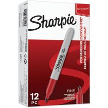 Lotto di 12 Pennarello Indelebile Sharpie Punta Fine Rosso Confez Da 12 - Sharpie