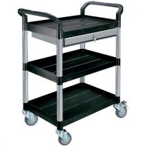 Stockman - Carrello 250 Kg In Polipropilene A 3 Ripiani 680x450 Mm