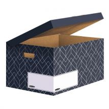 Lotto di 5 Contenitore Per Scatole Archivio Flip Top Déco Blu Scuro - Bankers Box