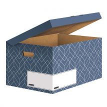 Lotto di 5 Contenitore Per Scatole Archivio Flip Top Déco Blu-bianco - Bankers Box
