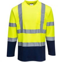Lotto di 3 T-shirt In Cotone A Manica Lunga Arancione/blu Navy - Portwest