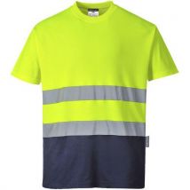 Lotto di 3 T-shirt In Cotone Bicolore Giallo/blu Navy - Portwest