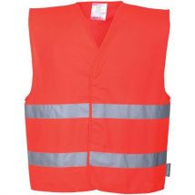 Lotto di 10 Gilet 2 Bande Alta Visibilità Rosso - Portwest