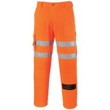 Lotto di 2 Pantaloni Da Lavoro Rail Ad Alta Visibilità Arancioni - Portwest
