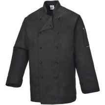 Portwest - Giacca da Chef Somerset Nera - Taglia S - Cotone e Poliestere - Oeko-Tex Standard 100