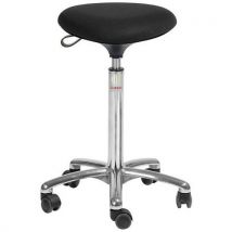 Global Professional Seating - Sgabello Tria Tessuto 3D Nero - Regolabile 57-83cm - Alluminio - 110kg