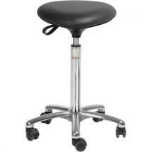 Global Professional Seating - Sgabello Tria Alto in Similpelle Nera - Base in Alluminio Argento - Regolabile in Altezza 57-83cm - Max 110kg