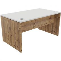 Buronomic - Scrivania Singola Piede Pan 140x80cm Bian/legno Retro Roots