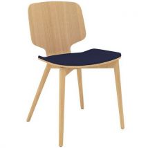 Quadrifoglio - Sedia Code Piede In Legno Naturale Frassino/seduta Blu