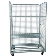 Italiana Contenitori - Roll-container Maxi 3 Lati In Maglia 2 Ripiani 720x800x1800