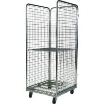 Italiana Contenitori - Roll-container In Maglia 3 Lati - 1 Ripiano 720x800x1800