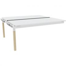 Quadrifoglio - Scrivania Bench Prol Scorr 120cm X4 Bianco/piede Rovere-bian