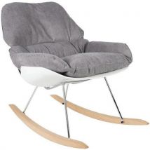 Meet By Paperflow - Poltrona Lazy Bianco/grigio Piedi Faggio