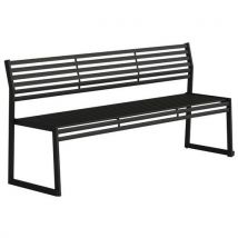 Urbantime - Panca Con Schienale In Acciaio Galvanizzato Nero-l: 180 Cm